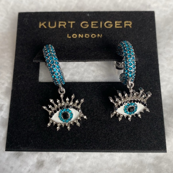 🌈KURT GEIGER LONDON Evil Eye Crystal Drop Earrings - Picture 3 of 7